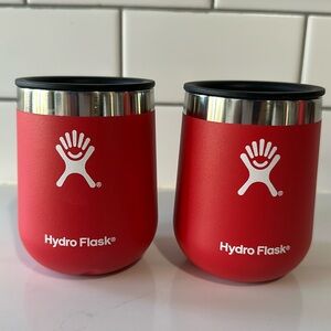 Hydro Flask Ceramic 10 ounce Wine Tumbler - Red, Set of 2, Like new!